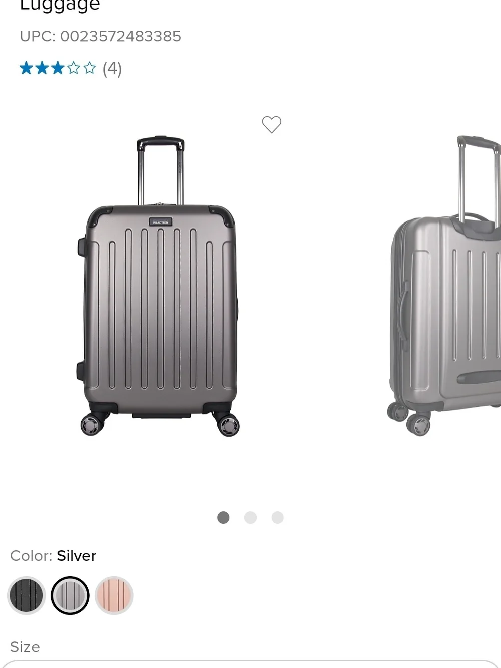 Kenneth Cole Reaction Expandable Hard-Shell Spinner Luggage — Metallic Gray